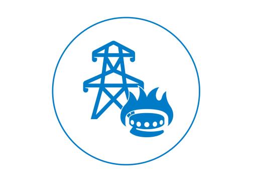 Icoon Sector Productie en distributie van en handel in elektriciteit aardgas stroom en gekoelde lucht