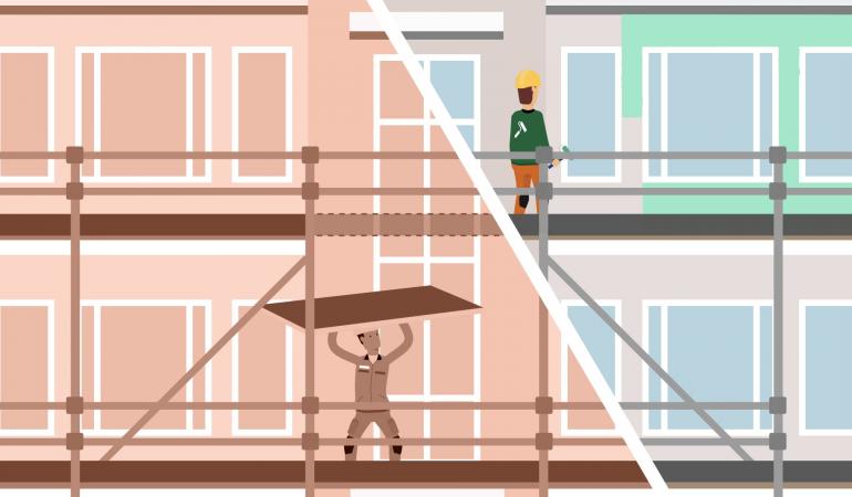 Screenshot animatie val van vaste steiger